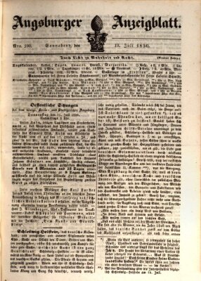 Augsburger Anzeigeblatt Samstag 13. Juli 1850