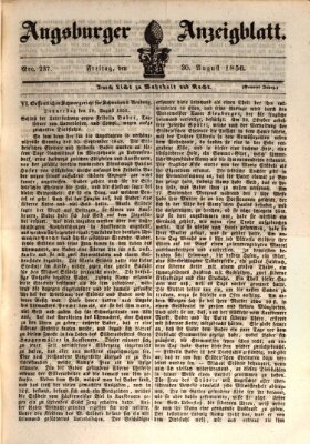 Augsburger Anzeigeblatt Freitag 30. August 1850