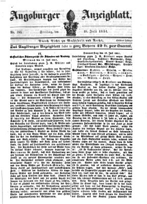 Augsburger Anzeigeblatt Freitag 18. Juli 1851