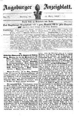 Augsburger Anzeigeblatt Montag 15. März 1852
