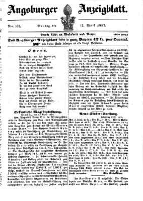 Augsburger Anzeigeblatt Montag 12. April 1852
