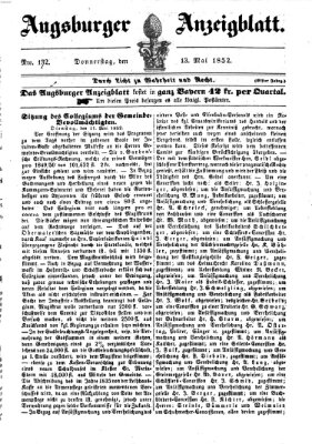 Augsburger Anzeigeblatt Donnerstag 13. Mai 1852