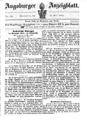 Augsburger Anzeigeblatt Samstag 22. Mai 1852