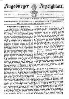Augsburger Anzeigeblatt Sonntag 17. Oktober 1852