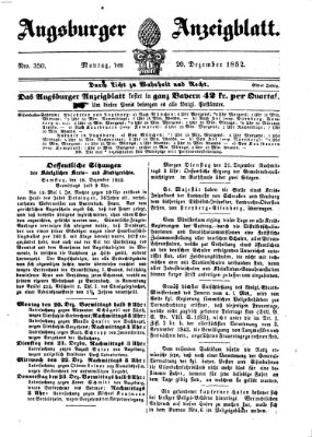 Augsburger Anzeigeblatt Montag 20. Dezember 1852