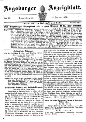 Augsburger Anzeigeblatt Donnerstag 25. Januar 1855