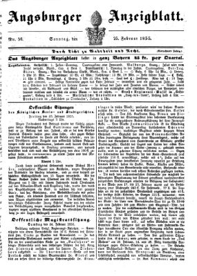 Augsburger Anzeigeblatt Sonntag 25. Februar 1855