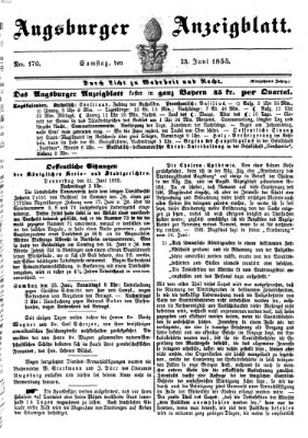 Augsburger Anzeigeblatt Samstag 23. Juni 1855