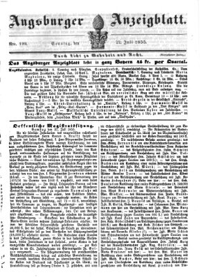 Augsburger Anzeigeblatt Sonntag 22. Juli 1855