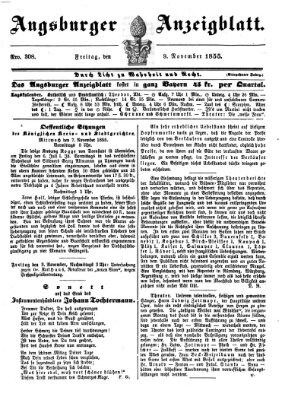 Augsburger Anzeigeblatt Freitag 9. November 1855