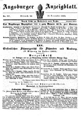Augsburger Anzeigeblatt Mittwoch 28. November 1855