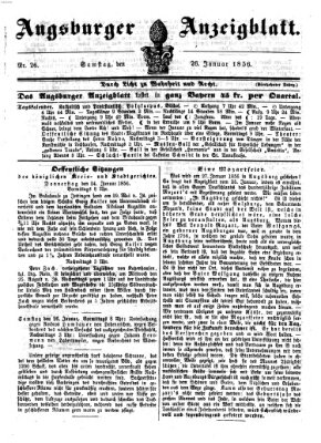 Augsburger Anzeigeblatt Samstag 26. Januar 1856