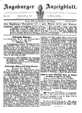 Augsburger Anzeigeblatt Donnerstag 6. März 1856