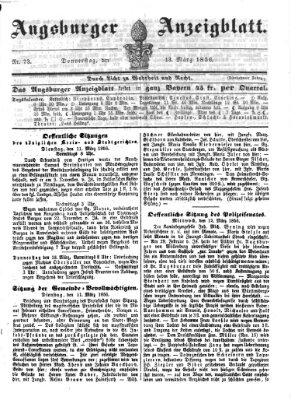 Augsburger Anzeigeblatt Donnerstag 13. März 1856