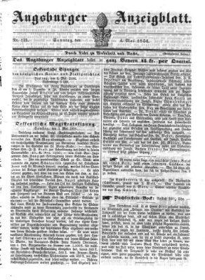 Augsburger Anzeigeblatt Sonntag 4. Mai 1856