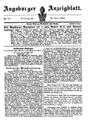 Augsburger Anzeigeblatt Sonntag 22. Juni 1856