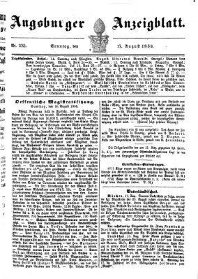 Augsburger Anzeigeblatt Sonntag 17. August 1856