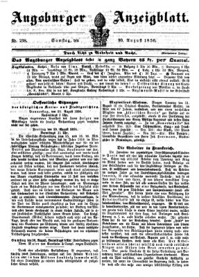 Augsburger Anzeigeblatt Samstag 30. August 1856