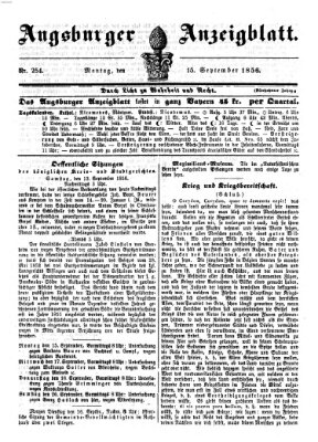 Augsburger Anzeigeblatt Montag 15. September 1856
