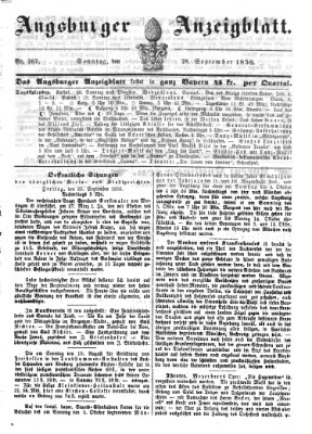 Augsburger Anzeigeblatt Sonntag 28. September 1856