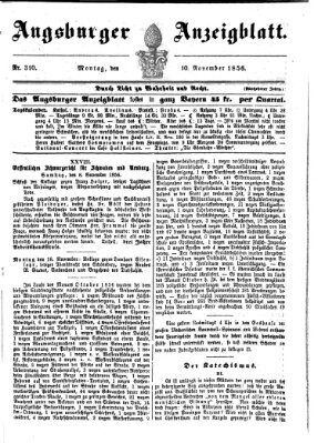 Augsburger Anzeigeblatt Montag 10. November 1856