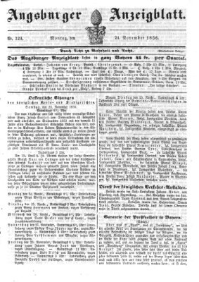 Augsburger Anzeigeblatt Montag 24. November 1856