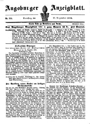 Augsburger Anzeigeblatt Samstag 27. Dezember 1856