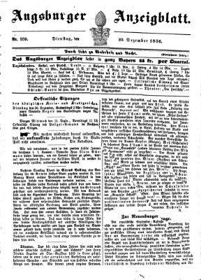 Augsburger Anzeigeblatt Dienstag 30. Dezember 1856