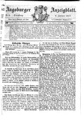 Augsburger Anzeigeblatt Dienstag 6. Januar 1857