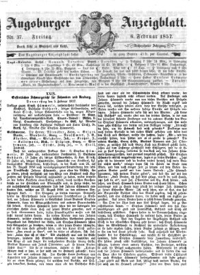 Augsburger Anzeigeblatt Freitag 6. Februar 1857