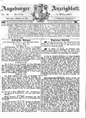 Augsburger Anzeigeblatt Freitag 6. März 1857