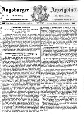 Augsburger Anzeigeblatt Sonntag 15. März 1857