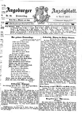Augsburger Anzeigeblatt Donnerstag 9. April 1857