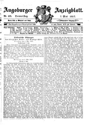 Augsburger Anzeigeblatt Donnerstag 7. Mai 1857