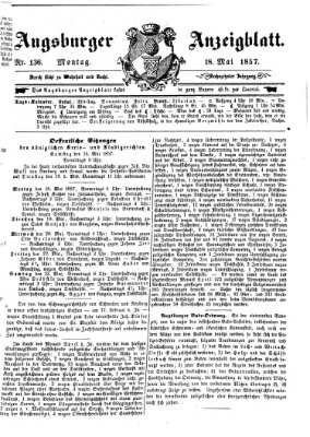Augsburger Anzeigeblatt Montag 18. Mai 1857