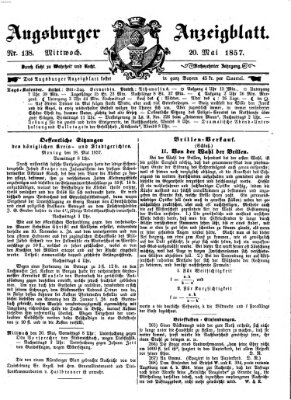 Augsburger Anzeigeblatt Mittwoch 20. Mai 1857