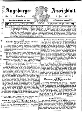 Augsburger Anzeigeblatt Samstag 6. Juni 1857