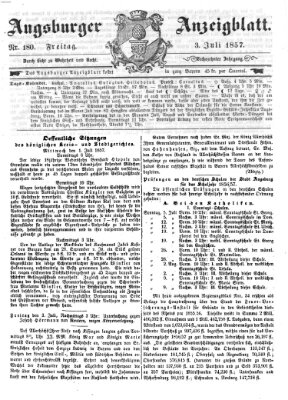 Augsburger Anzeigeblatt Freitag 3. Juli 1857