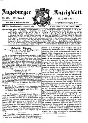 Augsburger Anzeigeblatt Mittwoch 22. Juli 1857