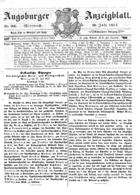 Augsburger Anzeigeblatt Mittwoch 29. Juli 1857