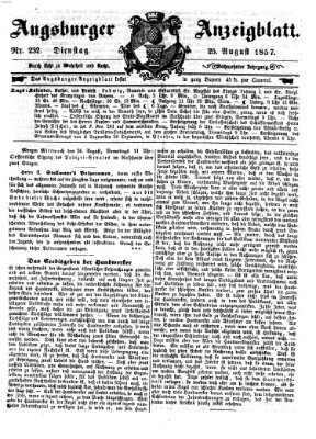 Augsburger Anzeigeblatt Dienstag 25. August 1857