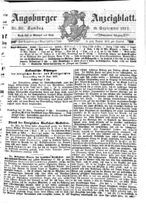 Augsburger Anzeigeblatt Samstag 19. September 1857