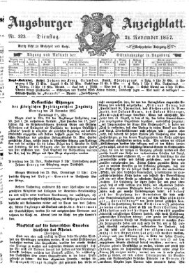 Augsburger Anzeigeblatt Dienstag 24. November 1857