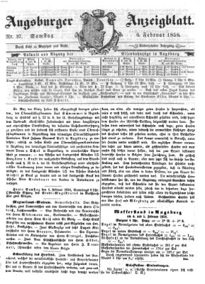 Augsburger Anzeigeblatt Samstag 6. Februar 1858