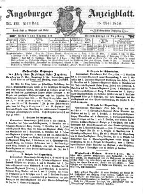 Augsburger Anzeigeblatt Samstag 15. Mai 1858