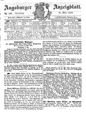 Augsburger Anzeigeblatt Freitag 21. Mai 1858