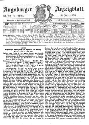 Augsburger Anzeigeblatt Dienstag 6. Juli 1858