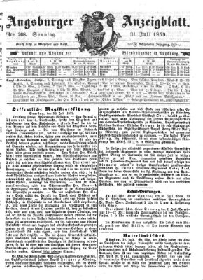 Augsburger Anzeigeblatt Sonntag 31. Juli 1859