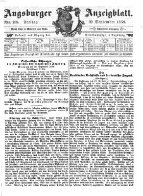 Augsburger Anzeigeblatt Freitag 30. September 1859