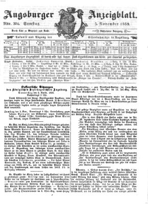 Augsburger Anzeigeblatt Samstag 5. November 1859
